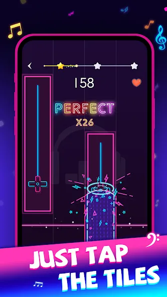 Beat Piano Dance:music game [MOD: новые песни и открыты все уровни] Screenshot 2