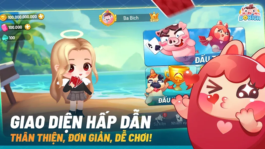 Ba Bich - Tien Len Mien Nam [MOD: безлимитные монеты и подсказки] Screenshot 1