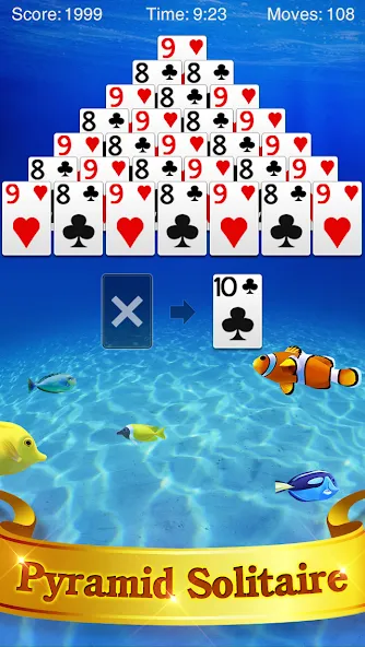 Pyramid Solitaire [MOD: безлимитные подсказки и отмены ходов] Screenshot 1