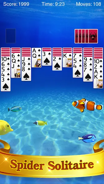 Spider Solitaire [MOD: безлимитные подсказки и отмены ходов] Screenshot 1