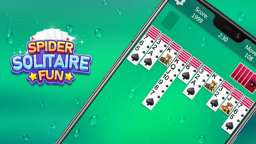 Spider Solitaire Fun [MOD: без рекламы и подсказки доступны] Screenshot 3