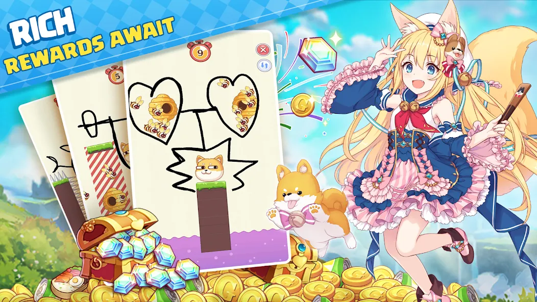 Girls X Battle 2: Save the Dog [MOD: безлимитные деньги и ресурсы] Screenshot 4