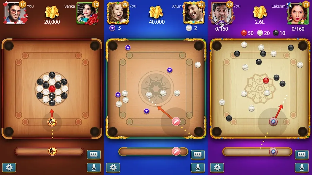 Carrom Meta-Board Disc Game [MOD: безлимитные монеты и все столы] Screenshot 1