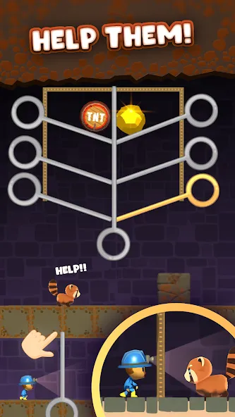 Mine Rescue: Gold Mining Games [MOD: безлимитные деньги и алмазы] Screenshot 3