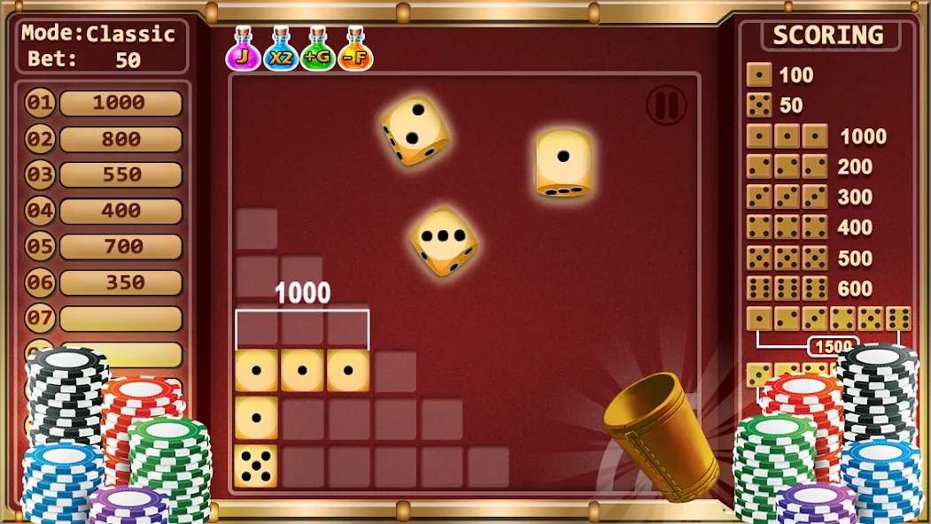 Farkle - Dice Game [MOD: безлимитные броски и высокие очки] Screenshot 1