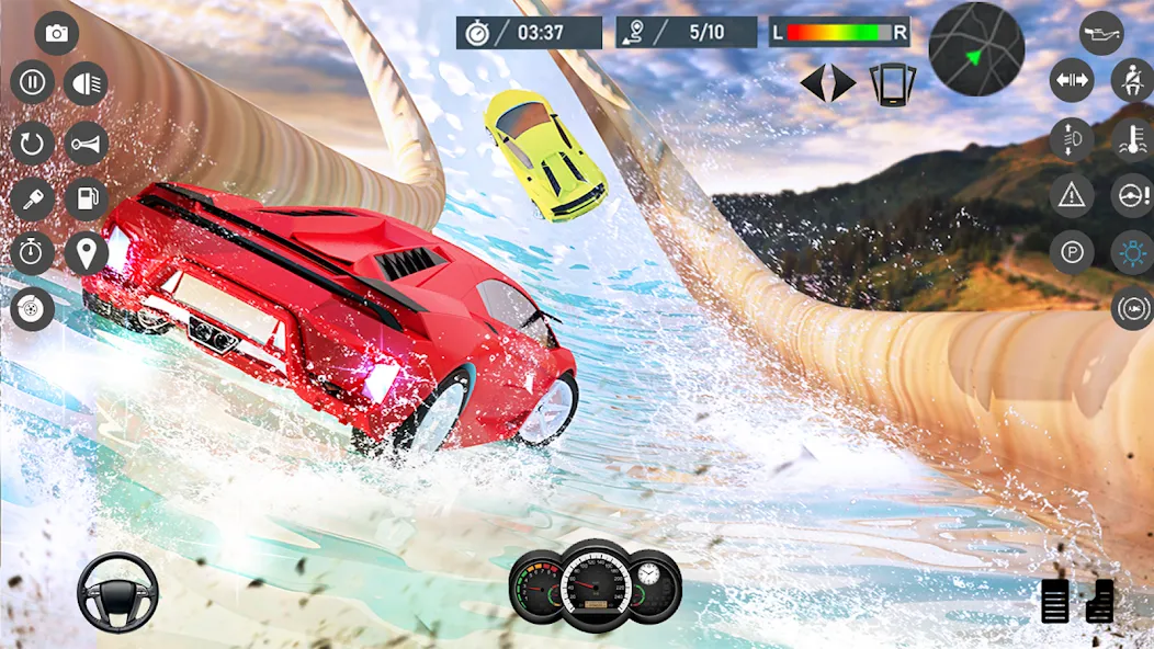 Water Slide Car Race games [MOD: без рекламы и все машины открыты] Screenshot 1