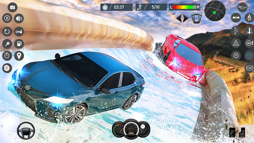Water Slide Car Race games [MOD: без рекламы и все машины открыты] Screenshot 2