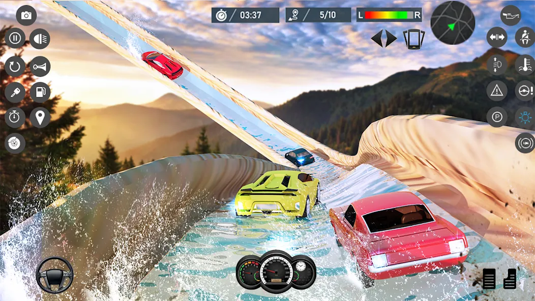 Water Slide Car Race games [MOD: без рекламы и все машины открыты] Screenshot 4