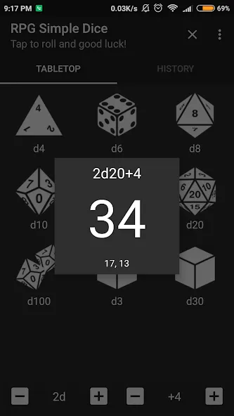 RPG Simple Dice [MOD: бесконечные броски и все кубики] Screenshot 2