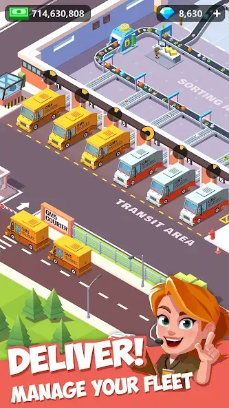 Idle Courier [MOD: много денег и быстрые доставки] Screenshot 2