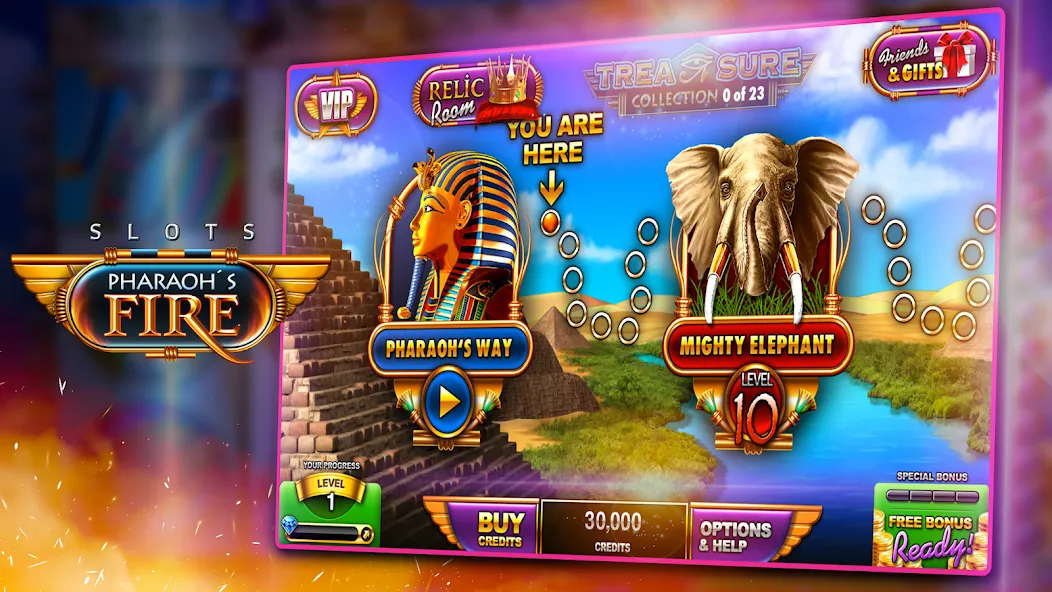 Slots - Pharaoh's Fire [MOD: безлимитные монеты и бесплатные вращения] Screenshot 1