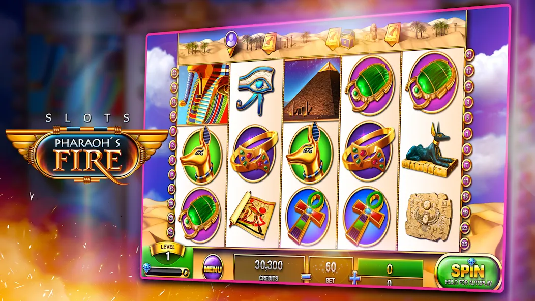 Slots - Pharaoh's Fire [MOD: безлимитные монеты и бесплатные вращения] Screenshot 2