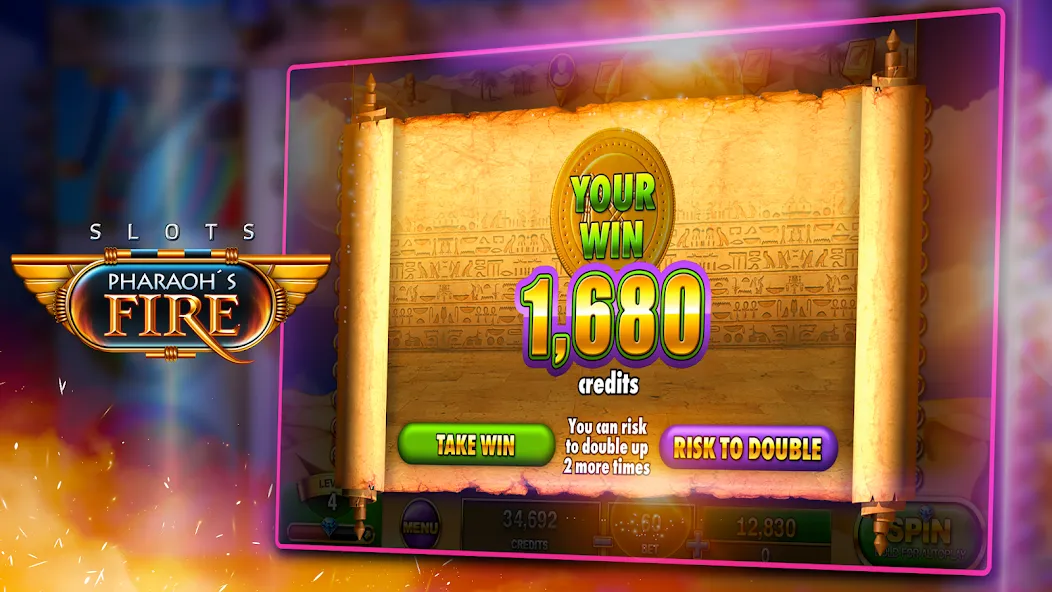 Slots - Pharaoh's Fire [MOD: безлимитные монеты и бесплатные вращения] Screenshot 4