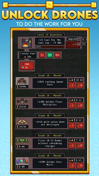 Idle Obelisk Miner [MOD: много денег и ускоренная добыча] Screenshot 3