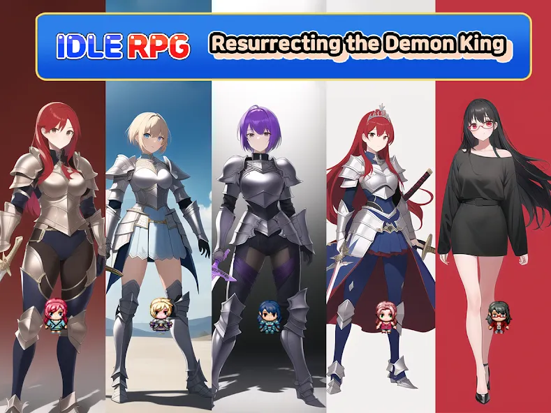 Idle RPG : Reviving Demon King [MOD: безлимитные ресурсы и усиленные герои] Screenshot 1