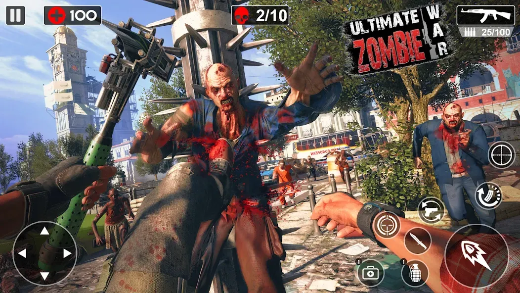 Zombie Games 3d 2024 : fps War [MOD: безлимитные патроны и здоровье] Screenshot 1