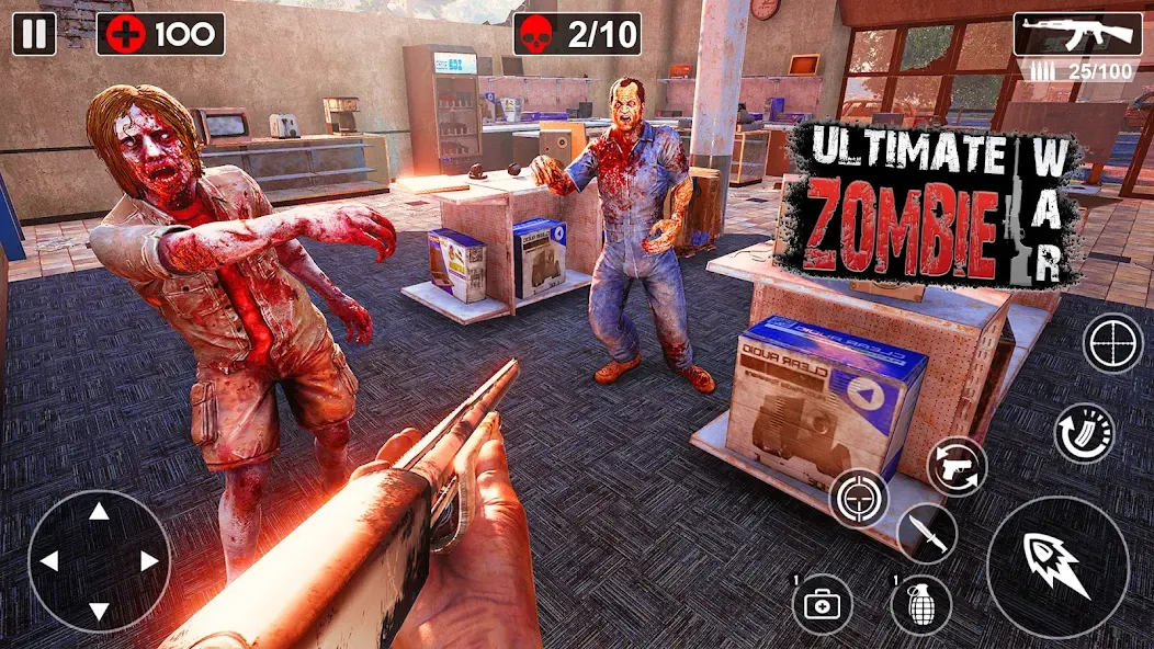 Zombie Games 3d 2024 : fps War [MOD: безлимитные патроны и здоровье] Screenshot 2