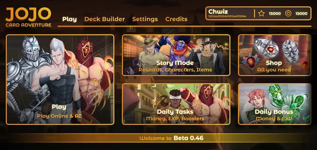 JOJO: Card Adventure－TCG &amp; CCG [MOD: безлимитные деньги и редкие карты] Screenshot 3