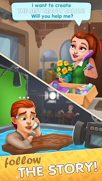 Beauty Tycoon: Hair Salon Game [MOD: безлимитные деньги и все прически открыты] Screenshot 1