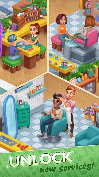 Beauty Tycoon: Hair Salon Game [MOD: безлимитные деньги и все прически открыты] Screenshot 3