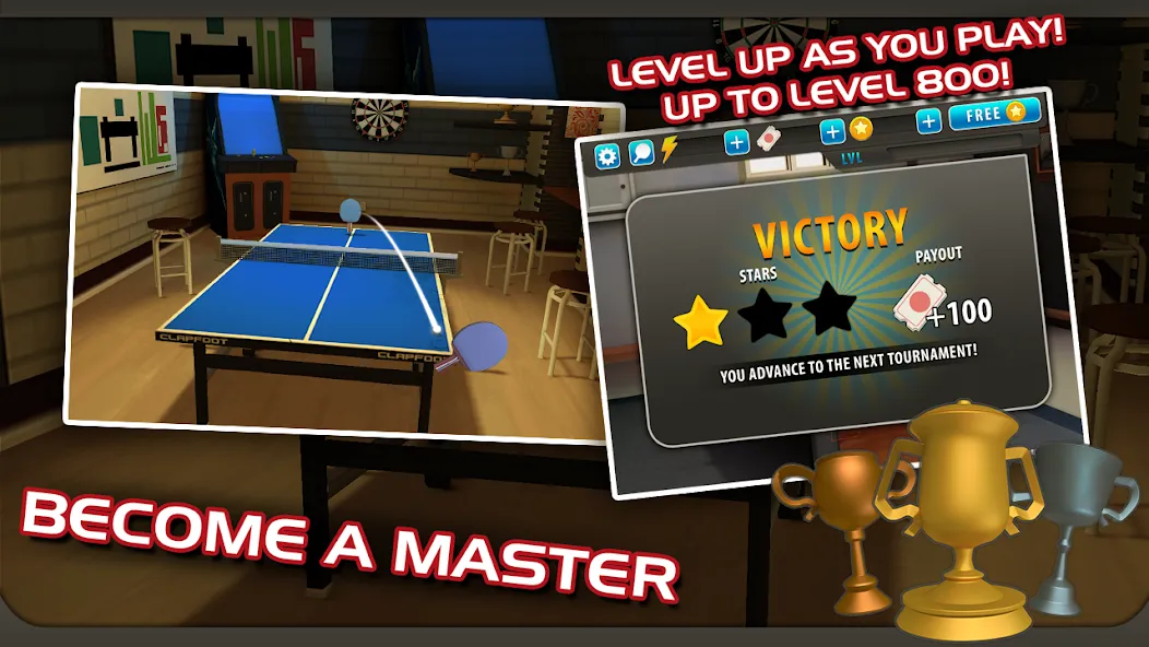 Ping Pong Masters [MOD: безлимитные монеты и разблокированы ракетки] Screenshot 3