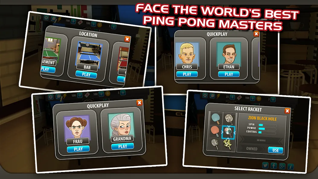 Ping Pong Masters [MOD: безлимитные монеты и разблокированы ракетки] Screenshot 5