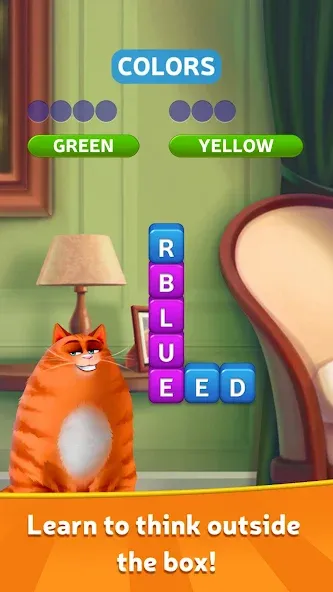 Kitty Scramble: Word Game [MOD: безлимитные подсказки и жизни] Screenshot 1