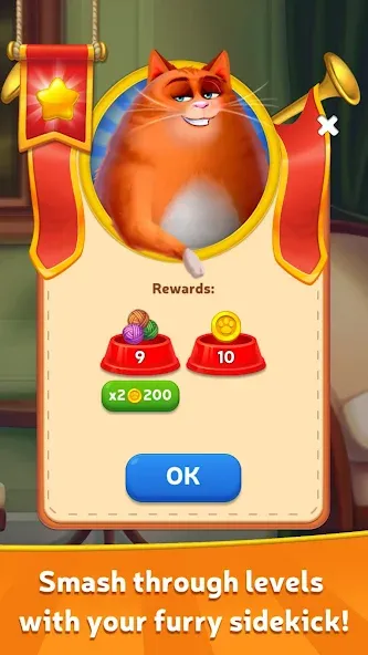 Kitty Scramble: Word Game [MOD: безлимитные подсказки и жизни] Screenshot 2