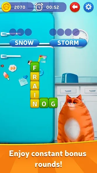 Kitty Scramble: Word Game [MOD: безлимитные подсказки и жизни] Screenshot 3