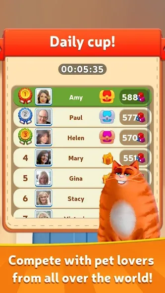 Kitty Scramble: Word Game [MOD: безлимитные подсказки и жизни] Screenshot 4