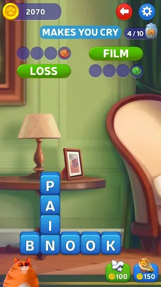 Kitty Scramble: Word Game [MOD: безлимитные подсказки и жизни] Screenshot 5