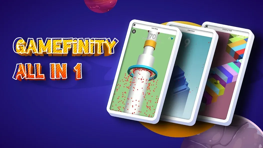 GameFinity: Arcade Mini games [MOD: безлимитные монеты и все игры открыты] Screenshot 1