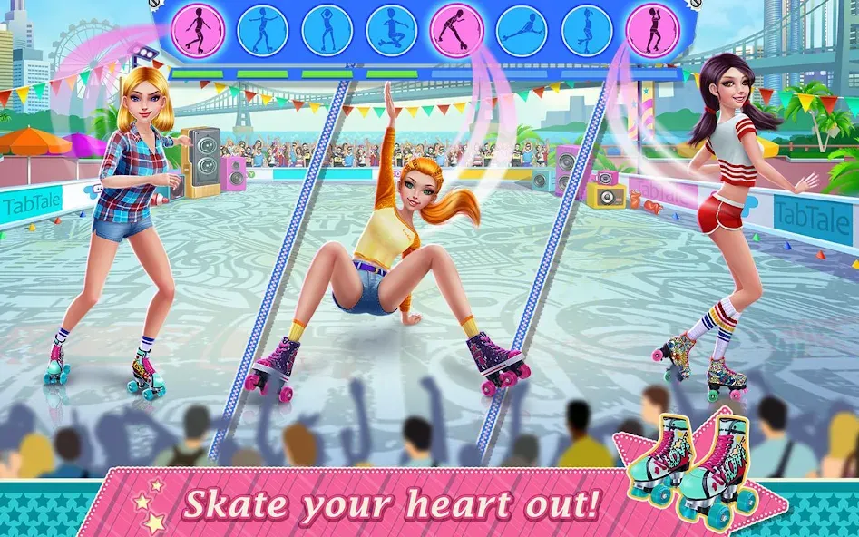 Roller Skating Girls [MOD: безлимитные монеты и все уровни открыты] Screenshot 2