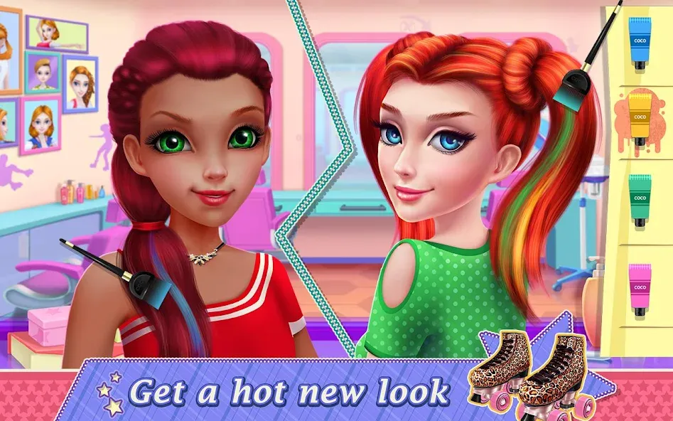 Roller Skating Girls [MOD: безлимитные монеты и все уровни открыты] Screenshot 3
