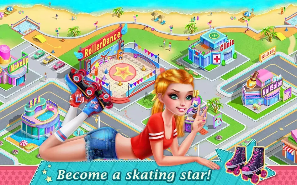 Roller Skating Girls [MOD: безлимитные монеты и все уровни открыты] Screenshot 5