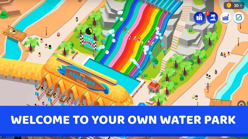 Idle Theme Park Tycoon [MOD: безлимитные деньги и все аттракционы] Screenshot 1