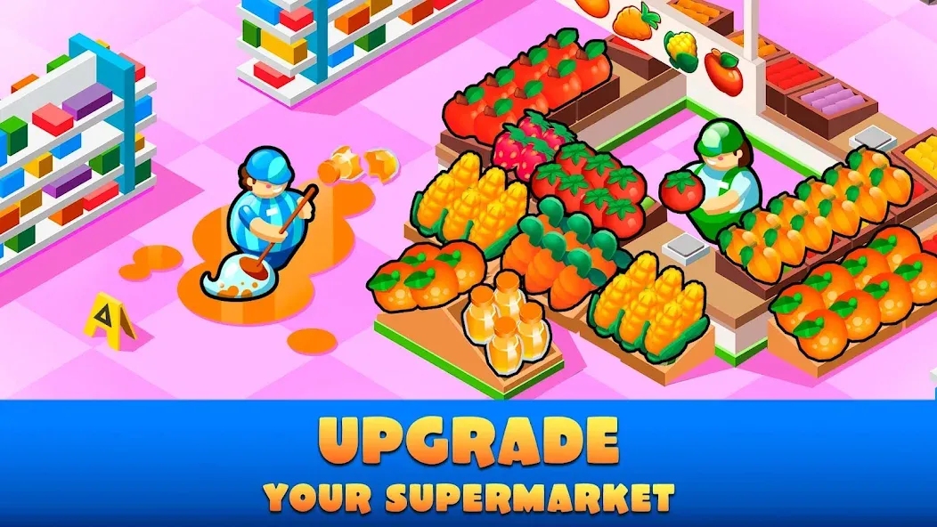 Idle Supermarket Tycoon－Shop [MOD: безлимитные деньги и все улучшения] Screenshot 2