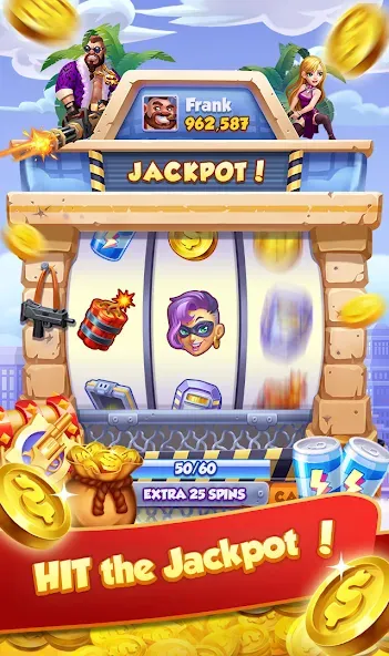 Coin Gangster - Spin Master [MOD: безлимитные монеты и усиленные вращения] Screenshot 1