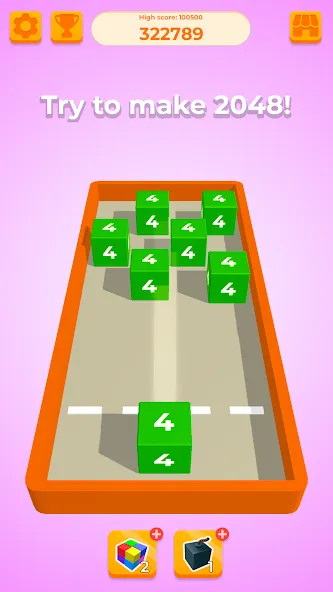 Chain Cube 2048: 3D merge game [MOD: без рекламы и много денег] Screenshot 4