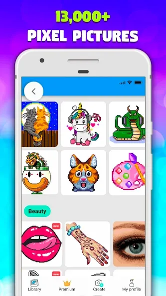 Pixel Art book・Color by number [MOD: бесконечные краски и все рисунки открыты] Screenshot 1