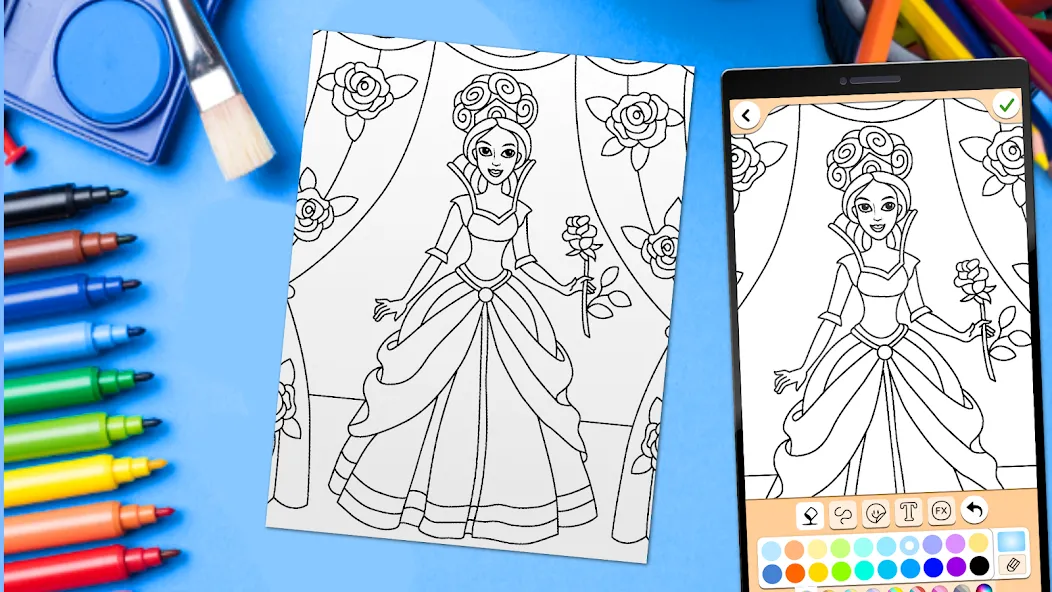Coloring for girls and women [MOD: все раскраски и инструменты открыты] Screenshot 5