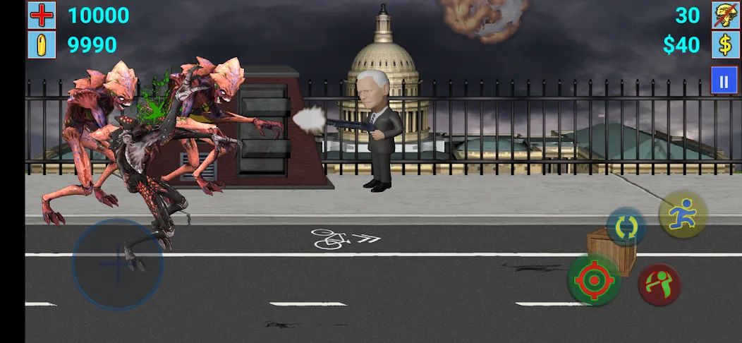 Aliens vs President [MOD: безлимитные деньги и всё разблокировано] Screenshot 2
