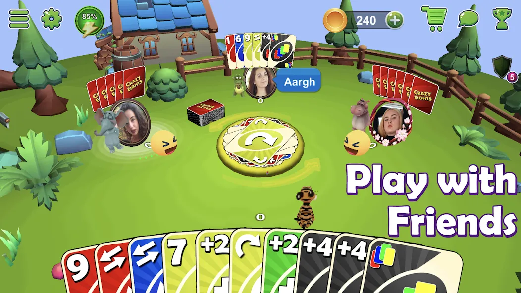 Crazy Eights 3D [MOD: открыты все колоды и темы] Screenshot 2
