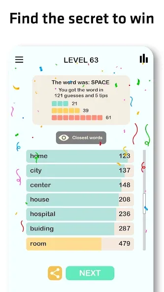Contexto - Similar Word [MOD: подсказки и безлимитные попытки] Screenshot 3