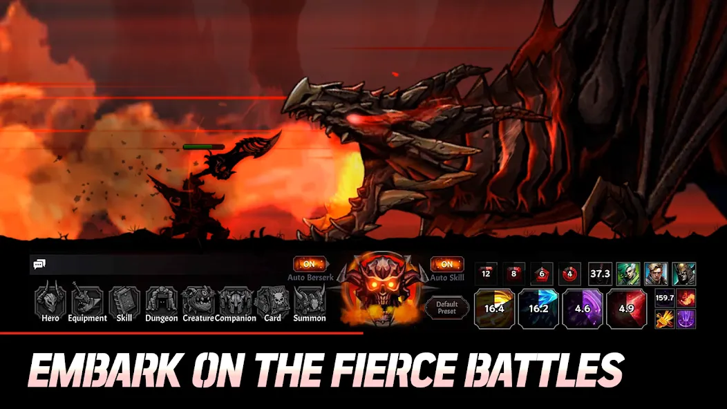 Idle Berserker: legend of rpg [MOD: безлимитные ресурсы и мощные герои] Screenshot 1