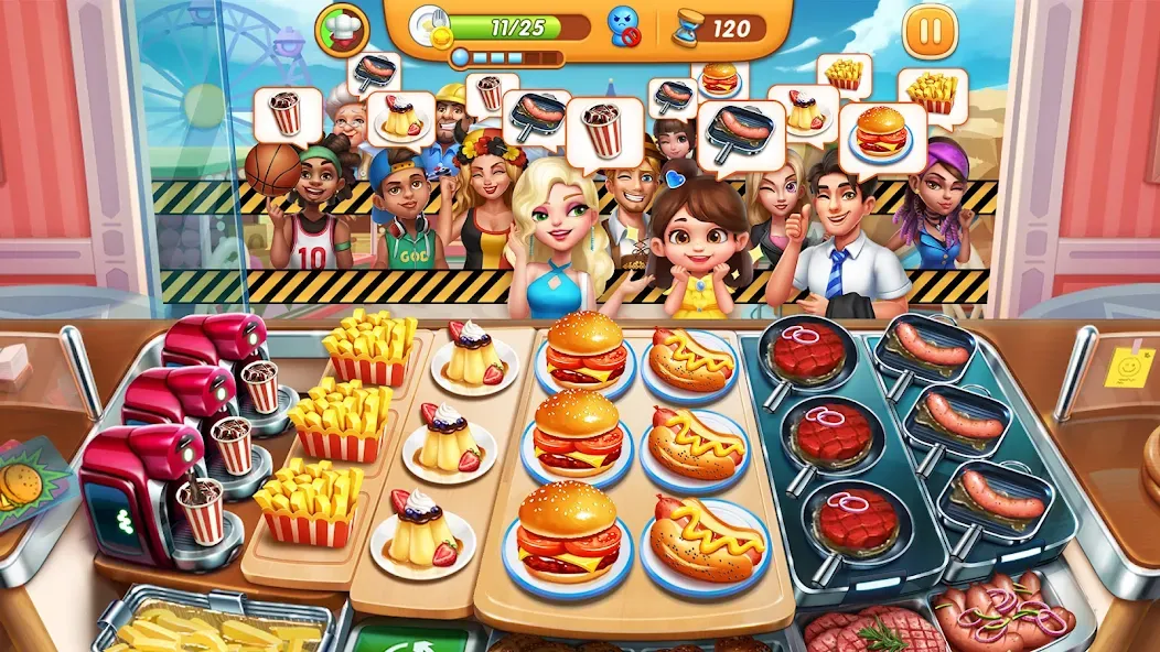 Cooking City - Cooking Games [MOD: безлимитные монеты и алмазы] Screenshot 1