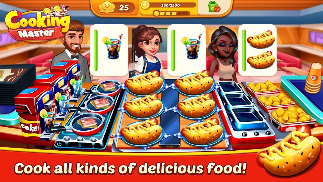 Cooking Master:Restaurant Game [MOD: безлимитные деньги и все рецепты] Screenshot 2