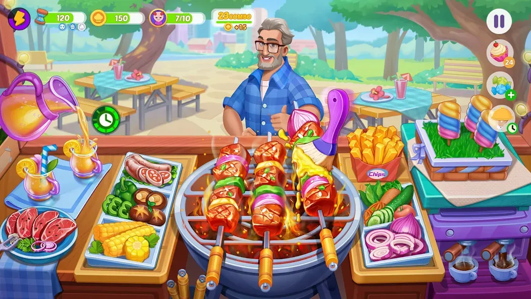 Cooking Town - Restaurant Game [MOD: безлимитные монеты и все рецепты] Screenshot 1