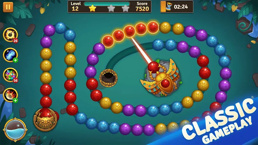 Jungle Marble Blast [MOD: безлимитные монеты и открыты все уровни] Screenshot 1