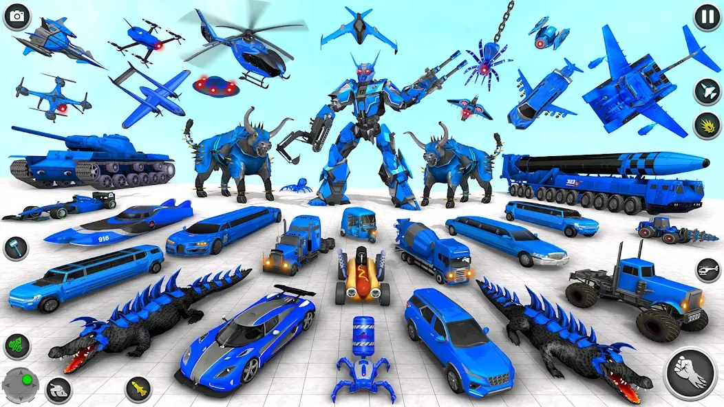 Bull Robot Car Game:Robot Game [MOD: безлимитные деньги и топливо] Screenshot 2